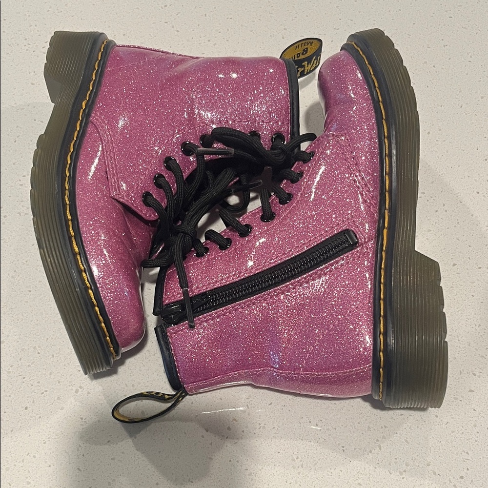 Dr. Martens Glittery Pink Combat Boots